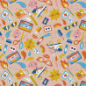 Printed Cotton POLIN Peach / Vivid Multicolored